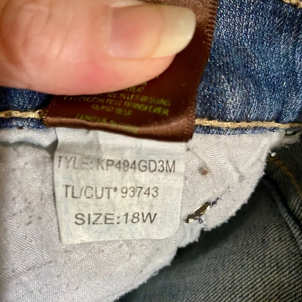 Kut from the Kloth 18W Blue Embroidered Pockets Med Wash Straight Leg Jeans - Picture 4 of 10
